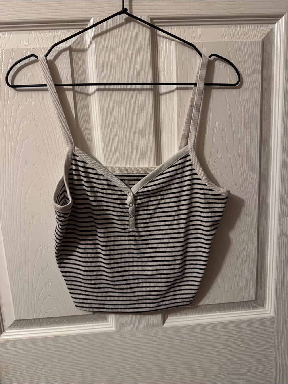 Striped Knit Cropped Tank Top